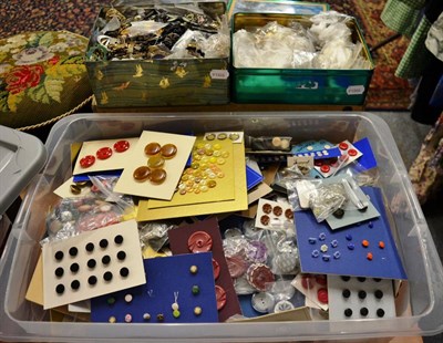 Lot 1352 - A large quantity of assorted late 19th and 20th century buttons and accessories, many have been...