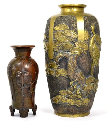 Lot 3 - Two metal/bronze Japanese vases