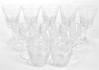 Lot 21 - A set of seven William Yeoward wine glasses in the style of a rummer; and a set of five Yeoward...