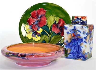 Lot 49 - A Moorcroft plate; a Ducal bowl; jar and cover