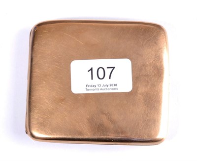Lot 107 - A 9ct gold cigarette case, Birmingham 1916