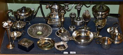 Lot 155 - A silver posy vase; an Indian small repousse bowl; an Indian small bowl set with a 1917 one...