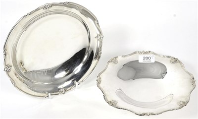 Lot 200 - A Silver pedestal bowl. Birmingham 1937, with shaped rim; and another similar smaller example,...