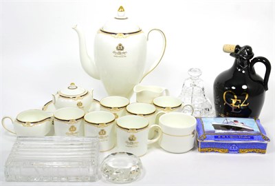 Lot 216 - A collection of Queen Elizabeth II and Cunard items to include a coffee service ";Queen...