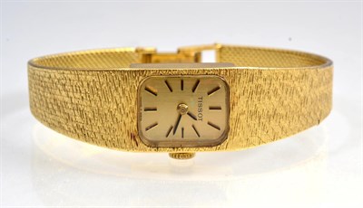 Lot 249 - Ladies 18 carat gold wristwatch, signed Tissot
