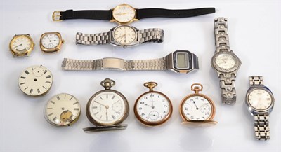 Lot 254 - A quantity of watches comprising Seiko and Enicar automatic wristwatches, digital Casio wristwatch