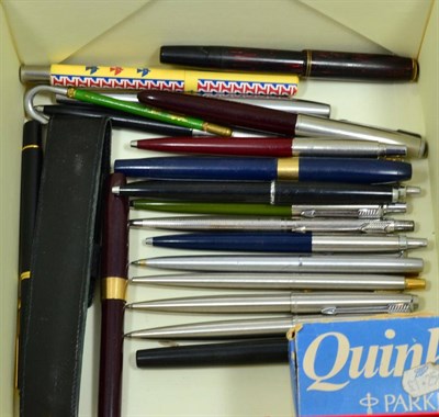 Lot 263 - A collection of mostly Parker ballpoint and other pens including a Parker 51 fountain pen