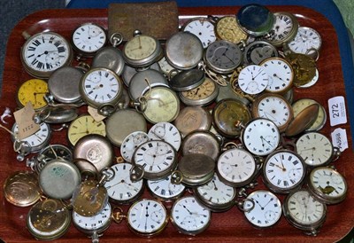 Lot 272 - A quantity of pocket watches, comprising ten silver pocket watches, other pocket watches with cases
