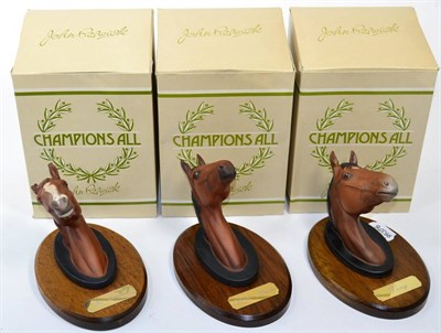 Lot 290 - Four Beswick trophy heads, The Minstrel, Arkle, Red Rum, Troy (three boxes)