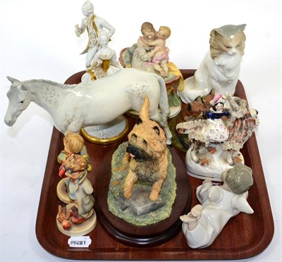 Lot 295 - Two Border Fine Art figures depicting Cairn Terriers and a fox group; a Beswick horse; two west...