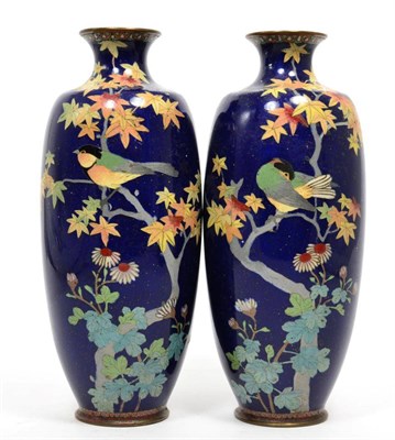 Lot 310 - A pair of cloisonne vases