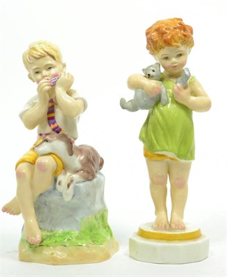 Lot 315 - Two Royal Worcester figures ";Wednesday child knows little woe"; numbered 3521, and ";June";...