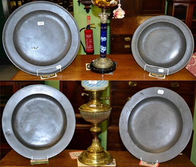 Lot 338 - Four 19th century pewter dishes