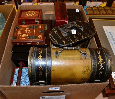 Lot 1055 - A small collection of Oriental boxes including Japanese lacquer boxes