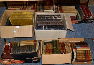 Lot 1061 - Five boxes of books on various topics inc. leather bound such as Lugard's Rise of Our East...