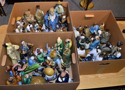 Lot 1088 - Three boxes of modern Chinese pottery figures