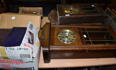 Lot 1090 - Three Art Deco wall clocks and a Vienna type wall clock (4)