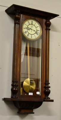 Lot 1139 - A double weight driven Vienna type wall clock, dial marked GB for Gustav Becker