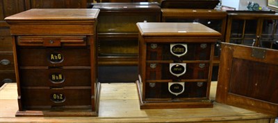 Lot 1146 - Two mahogany desk top filing cabinets, the drawers labelled Ambergs Imperial Letter File (2)