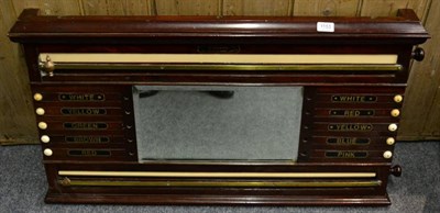 Lot 1153 - An early 20th century J Coxon mahogany and ivory billiards/snooker scoreboard