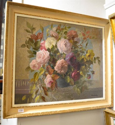 Lot 1186 - Thomas Bradley, Floral still life, signed, oil on canvas