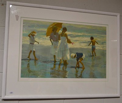 Lot 1188 - Don Hatfield (Contemporary) American, Beach scene, lithograph, numbered 131/300, signed in pencil