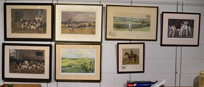 Lot 1203 - Quantity of prints including two Snaffles hunting prints, signed in pencil to the margins and...