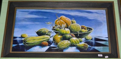 Lot 1216 - Stuart Armfield (1916-2000) ";Marrows and Pumpkins";, signed, signed and inscribed verso,...