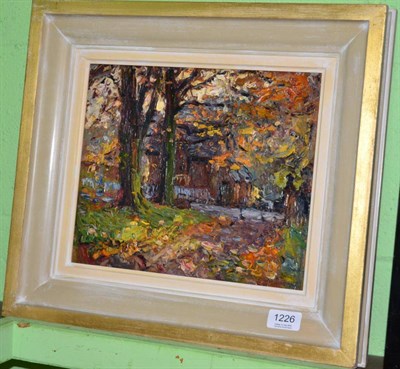 Lot 1226 - John William Howey (1873 - 1938) Autumn Castle Eden?, signed indistinctly inscribed verso, oil...