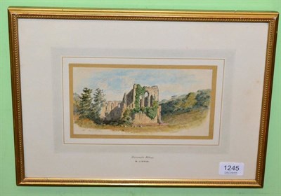 Lot 1245 - William Linton, Rievaulx Abbey, signed, watercolour