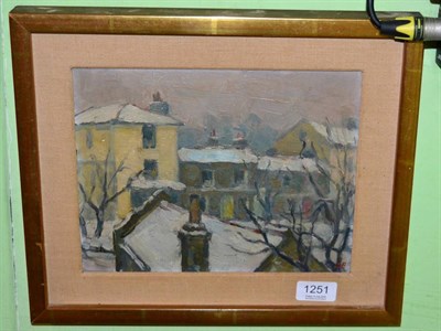 Lot 1251 - Jean Boswell, ";Keats Grove";, initialled, oil on board