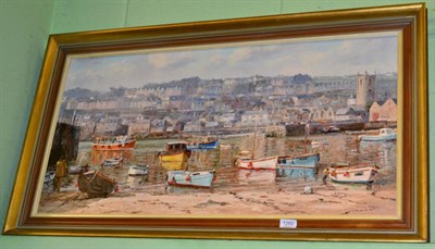 Lot 1260 - Nancy Bailey (1913-2012) "Morning Calm St. Ives", signed, inscribed verso, oil on canvas, 90cm...