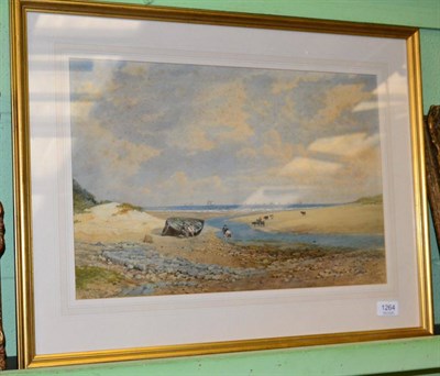 Lot 1264 - Edward Duncan (1803-1882) Extensive estuary view , Signed and dated 1874, watercolour...