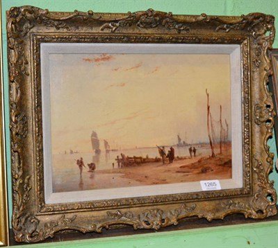 Lot 1265 - Circle of William Collins (1793-1867) Fisherfolk at work and in conversation at dusk, oil on canvas