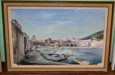 Lot 1272 - J Barrie Haste (1931-2011) Harbour at Dubrovnik, signed, watercolour