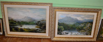 Lot 1273 - Charles Nicholas Woolnoth (1815-1906) Two mountainous lake landscapes, probably Scotland,...