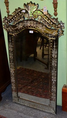 Lot 1280 - Modern Venetian style glass mirror