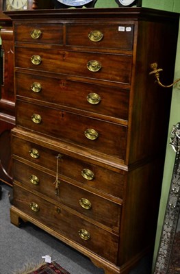 Lot 1281 - George III mahogany chest on chest