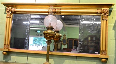 Lot 1284 - A 19th century gilt wood framed over mantel mirror