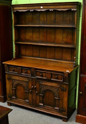 Lot 1296 - Titchmash & Goodwin style oak dresser and rack