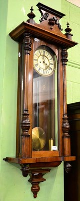 Lot 1298 - A double weight driven Vienna type wall clock