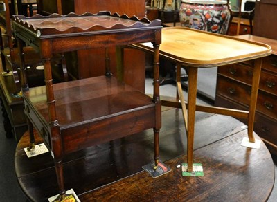 Lot 1299 - A mahogany inlaid coffee table and a mahogany cabinet