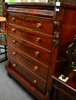 Lot 1305 - Victorian mahogany six height chest of drawers