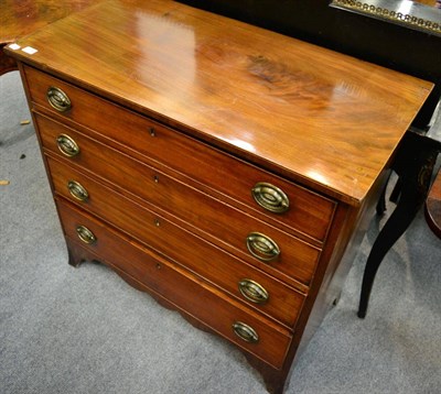 Lot 1318 - A 19th century mahogany four height chest of drawers