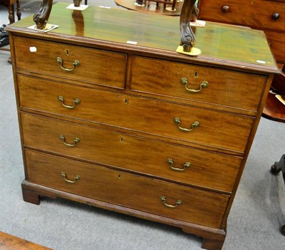 Lot 1322 - George III mahogany four height chest of drawers