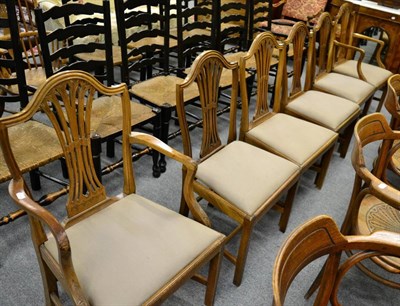 Lot 1348 - Set of six 19th century style dining chairs including two carvers (6)