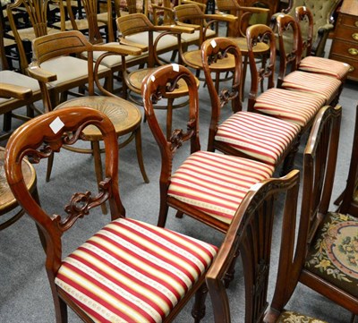 Lot 1350 - Set of six Victorian mahogany dining chairs