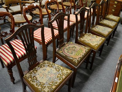 Lot 1351 - A set of six mahogany dining chairs with drop in seats