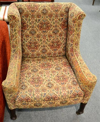 Lot 1355 - A 19th century mahogany framed upholstered armchair