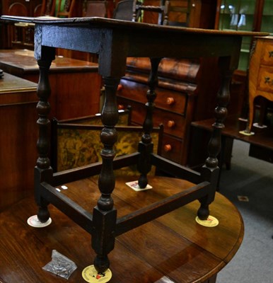 Lot 1380 - An 18th century and later oak side table